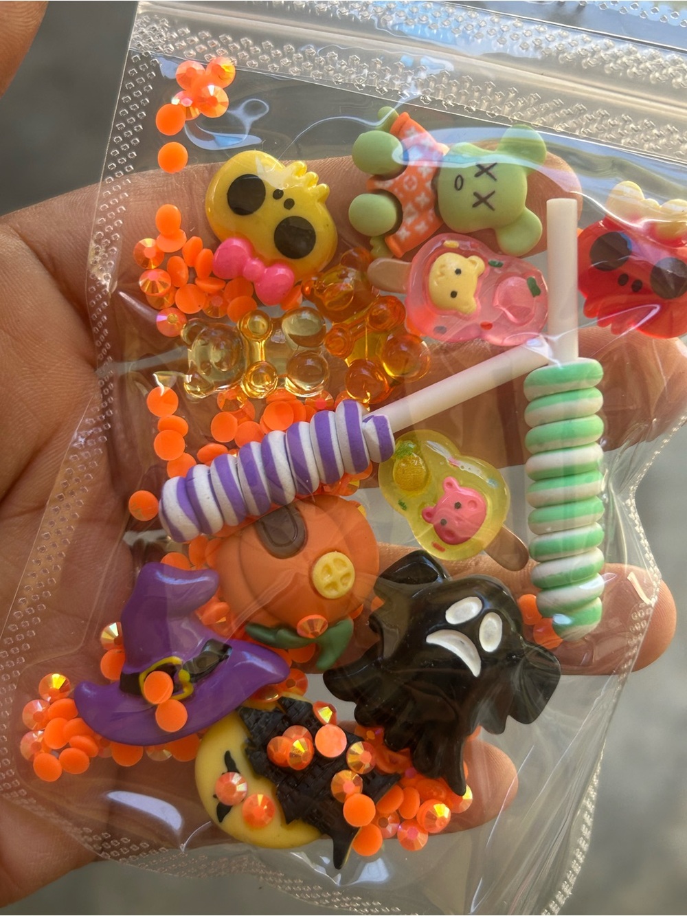Assortment Pack – Colorful Orange & Multicolor Decorative cell fone Charms
